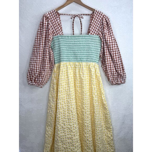 ASOS Women's Multi-Color Plaid Gingham Maxi Dress Size 12 - Picture 6 of 9
